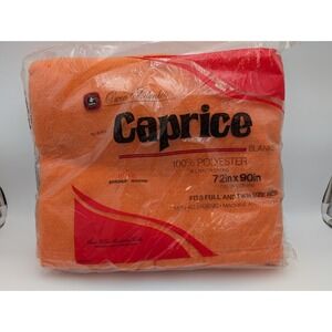 Caprice Orange Blanket 72x90 Inch Full Twin 100% Polyester Sealed USA
